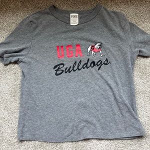 vs pink UGA crop top